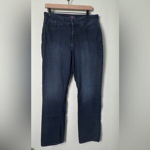 NYDJ Marilyn Straight Leg Lift Tuck Jeans Size 14‎ Dark Wash Denim
